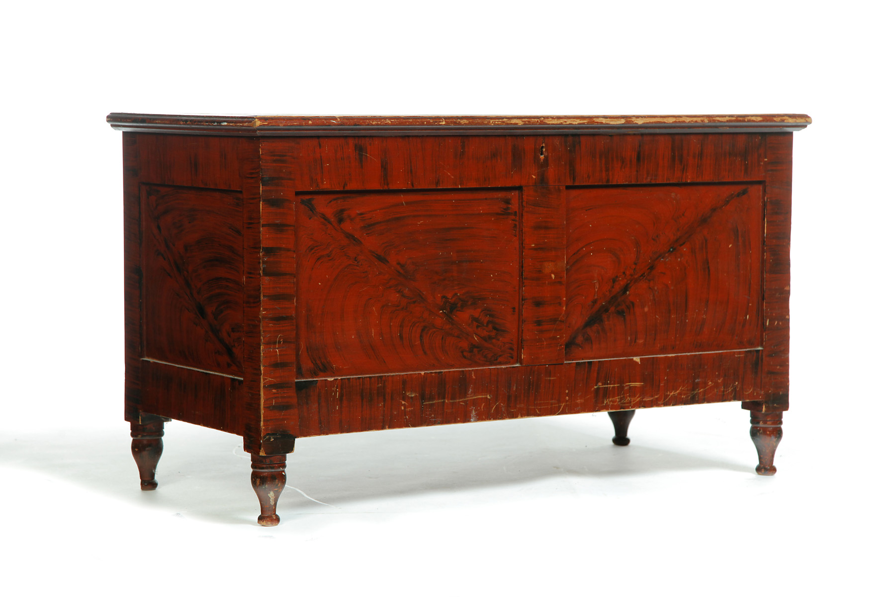 Appraisal: SHERATON GRAIN-PAINTED BLANKET CHEST American st quarter- th century pine