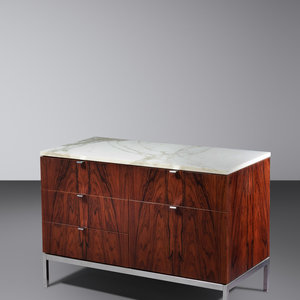 Appraisal: Florence Knoll American - CabinetKnoll Associates USA rosewood marble chrome-plated