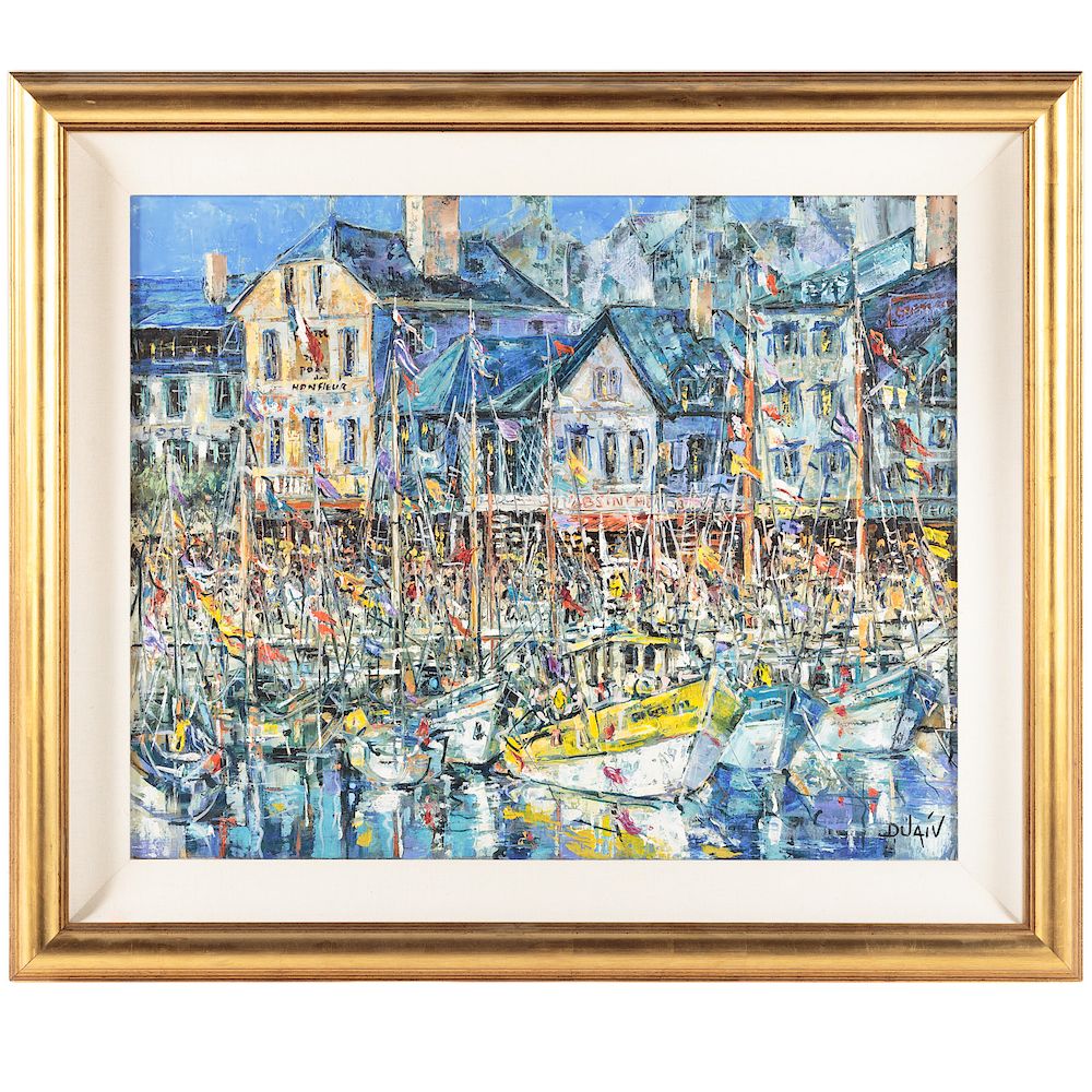 Appraisal: Duaiv McLaren Fete a Honfleur French b Oil on canvas