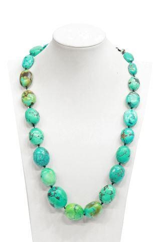 Appraisal: Southwest style beaded turquoise necklace various stones on individually knotted