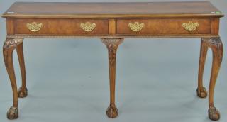 Appraisal: Baker mahogany server hall table with ball and claw feet