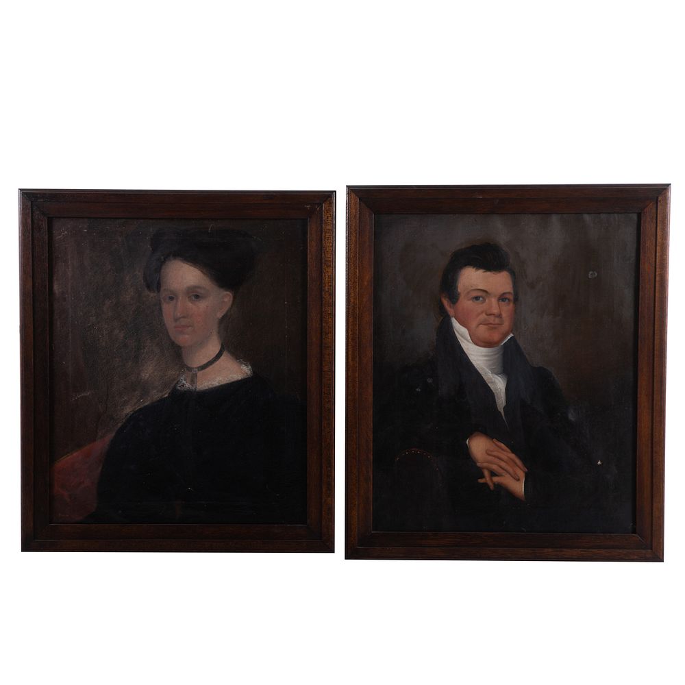 Appraisal: Ford Mr and Mrs Tidball pair of oils on canvas