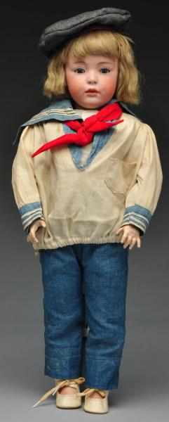 Appraisal: Large Gebr Heubach Pouty Character Doll Description German bisque socket