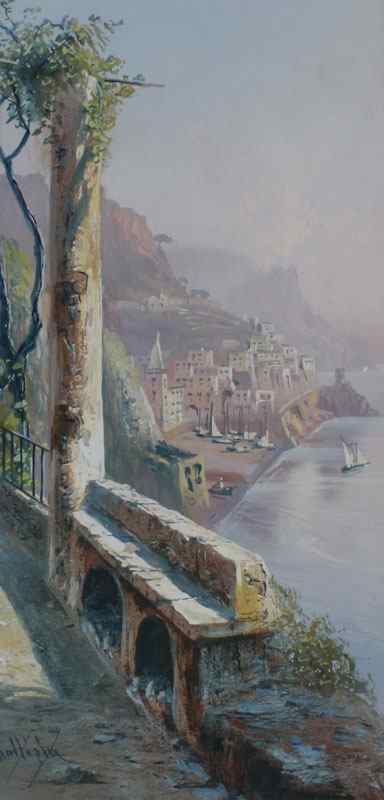 Appraisal: BATTISTA Giovanni Italian - Italian Coastal View of Sorrento Gouache