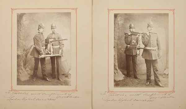 Appraisal: Gardner Gun Trials Photographs Lot of photographs of English soldiers