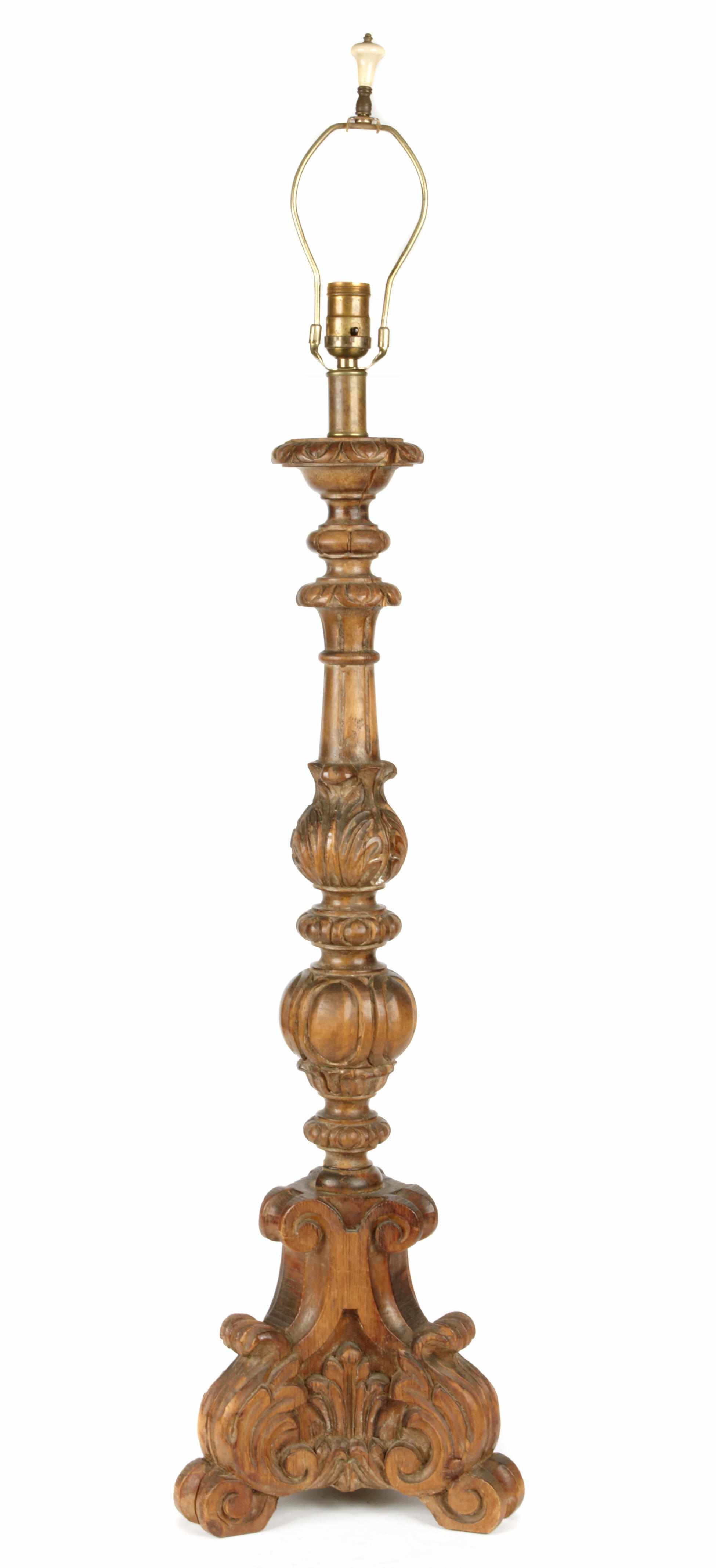 Appraisal: A Baroque style carved wood pricket now as a table