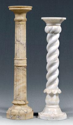 Appraisal: Two classical marble pedestals one with banded and reeded column