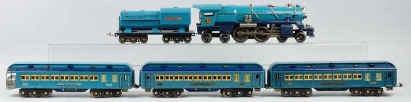 Appraisal: Lionel Blue Comet Passenger Train Set Description American Pre-war Standard