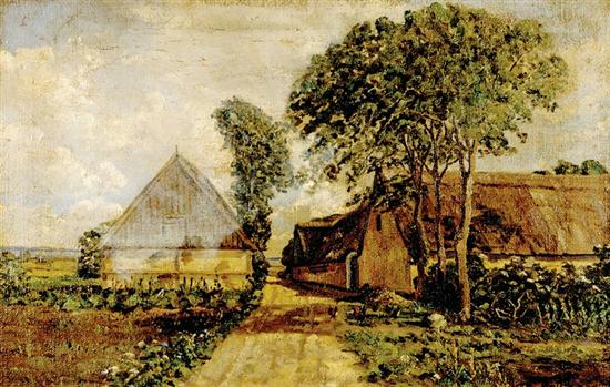 Appraisal: Harald Julius Niels Pryn Danish - FARM ROAD oil on