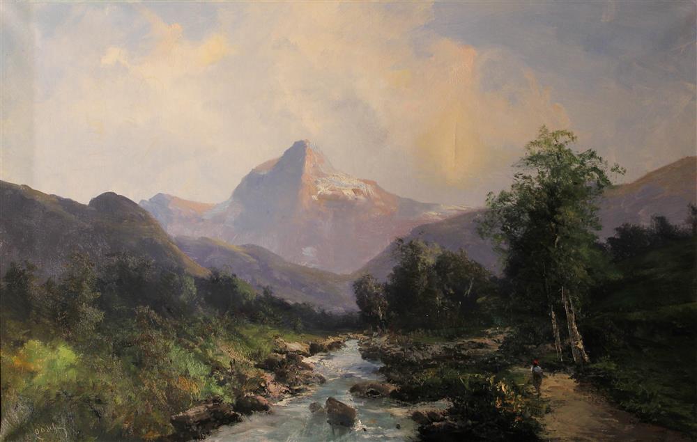 Appraisal: ALBERT JAN OUDSHOORN DUTCH - MOUNTAIN LANDSCAPE Oil on canvas