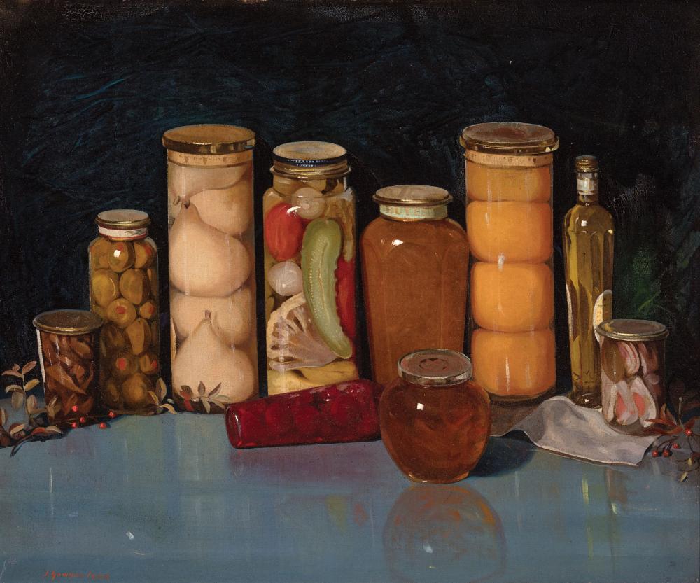 Appraisal: John Howard Iams American Pennsylvania - Still Life with Pickled