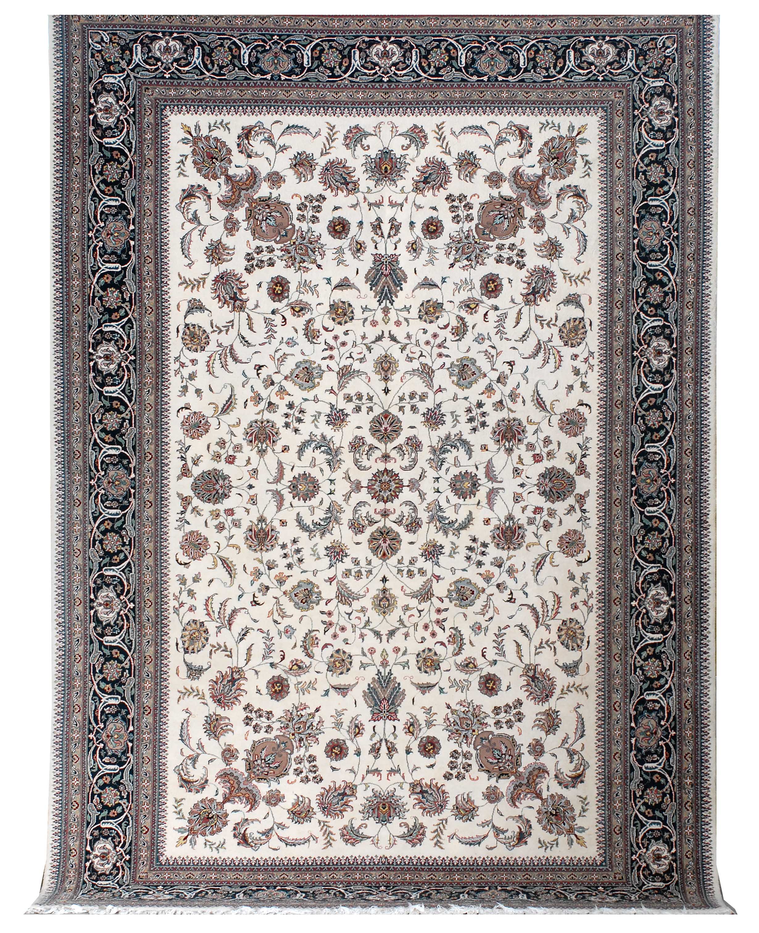 Appraisal: ORIENTAL RUG KESHAN DESIGN ' x ' Delicate gray and