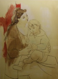 Appraisal: Pablo Picasso Spanish - Mother and Child lithograph inscribed in