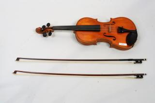 Appraisal: Violin with Case Two Bows Violin with case two bows