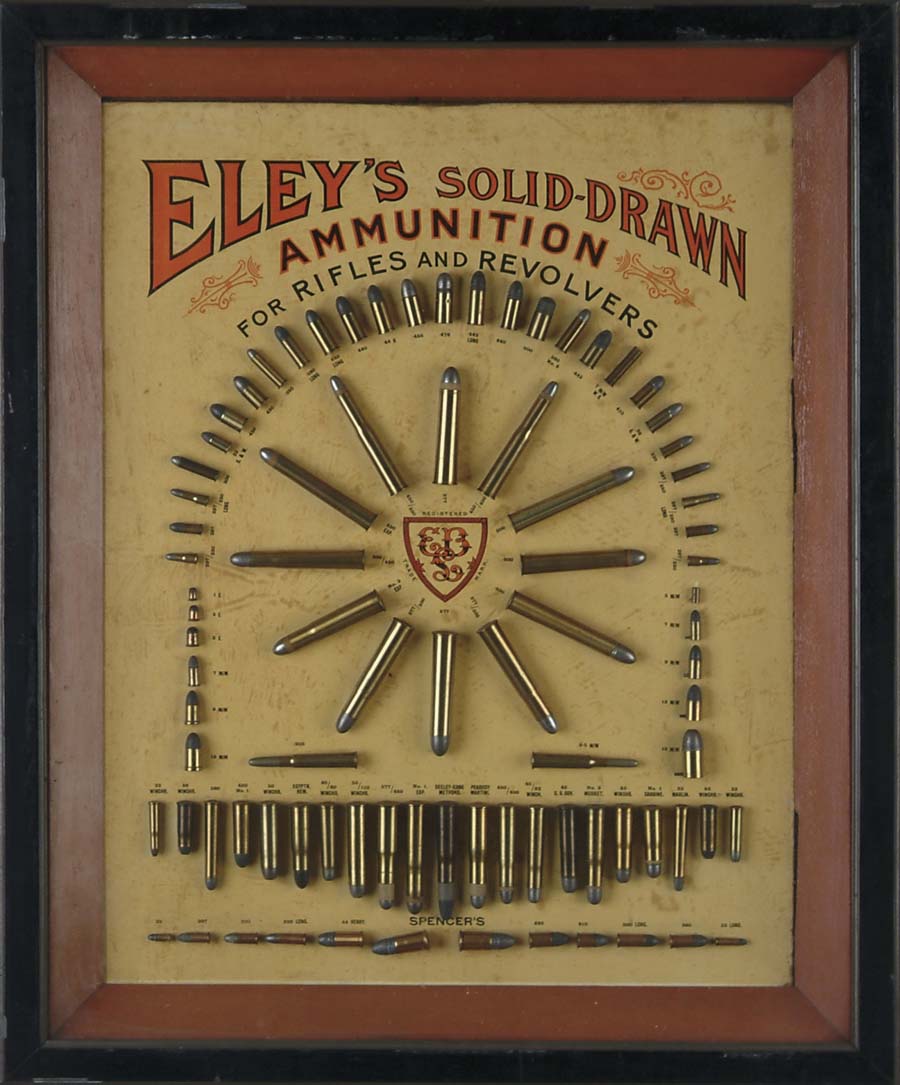 Appraisal: SCARCE ELEY'S RIFLE HAND GUN CARTRIDGE BOARD Mounted in its