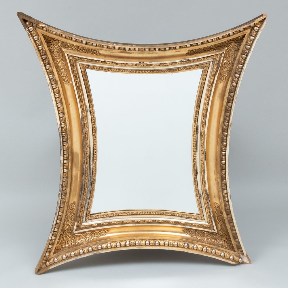 Appraisal: Danish Neoclassical Giltwood and Silver-Gilt Mirror ft x in John