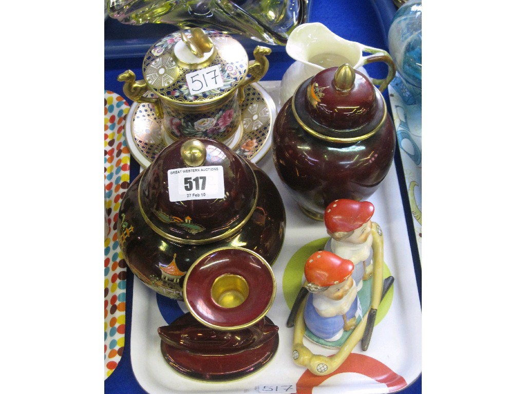 Appraisal: Tray lot comprising three pieces of Carlton Ware Rouge Royale