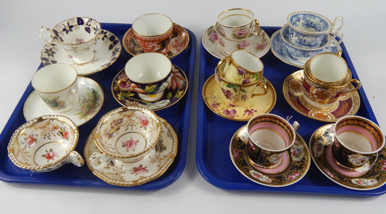 Appraisal: English early to mid thC porcelain tea wares and trios