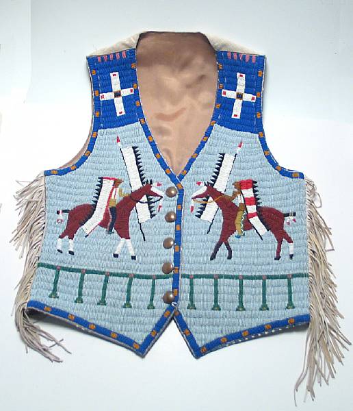 Appraisal: Property of various owners The front fully beaded depicting two