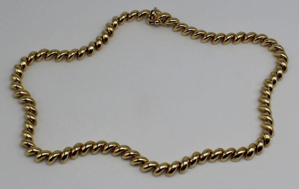 Appraisal: JEWELRY Italian kt Gold Articulated Necklace Italian kt yellow gold