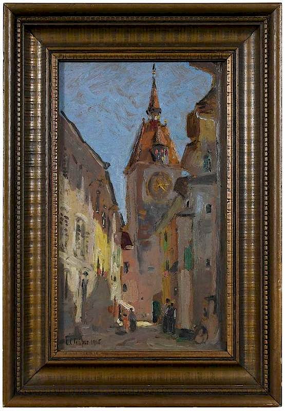 Appraisal: Colin Campbell Cooper American - In a Swiss Village signed