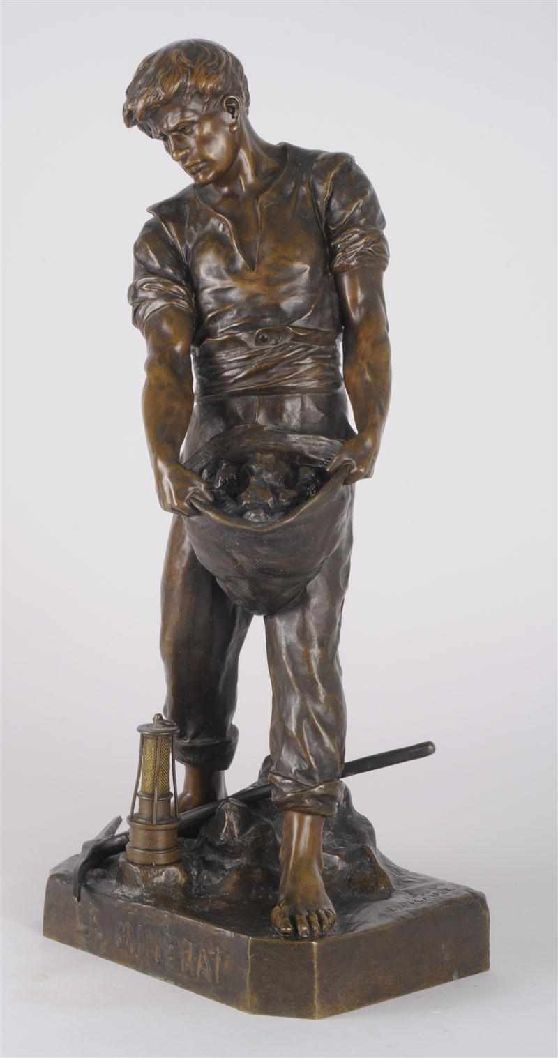 Appraisal: EMILE LOUIS PICAULT - ''LE MINERAI'' Bronze signed and titled