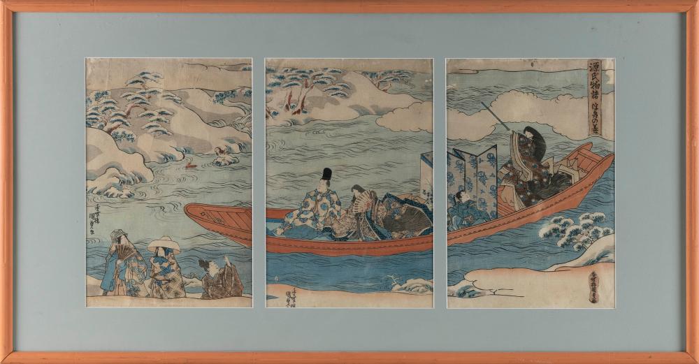 Appraisal: UTAGAWA KUNISADA JAPAN - TRIPTYCH SCENE FROM THE TALES OF