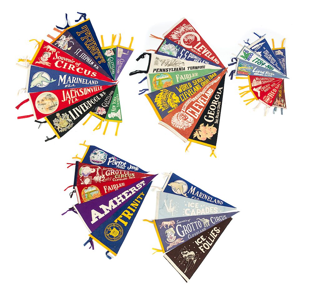 Appraisal: s Baseball and Tourist Pennants Good condition with normal wear