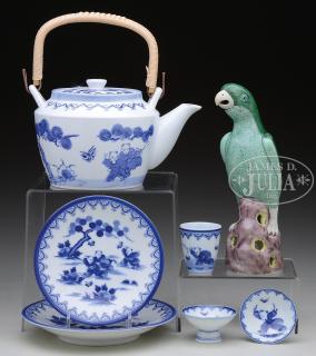 Appraisal: LOT OF BLUE AND WHITE PORCELAIN TOGETHER WITH A PARROT