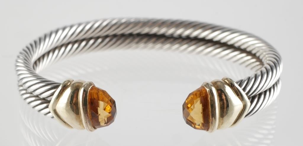 Appraisal: Designer David Yurman classic cable bracelet with citrine in sterling