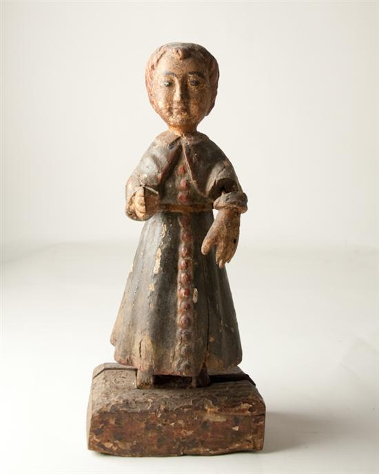 Appraisal: L th E th C Wooden Santos of Priest in