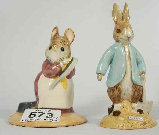 Appraisal: Beswick Beatrix Potter Figures Hunca Munca Style Two and Peter