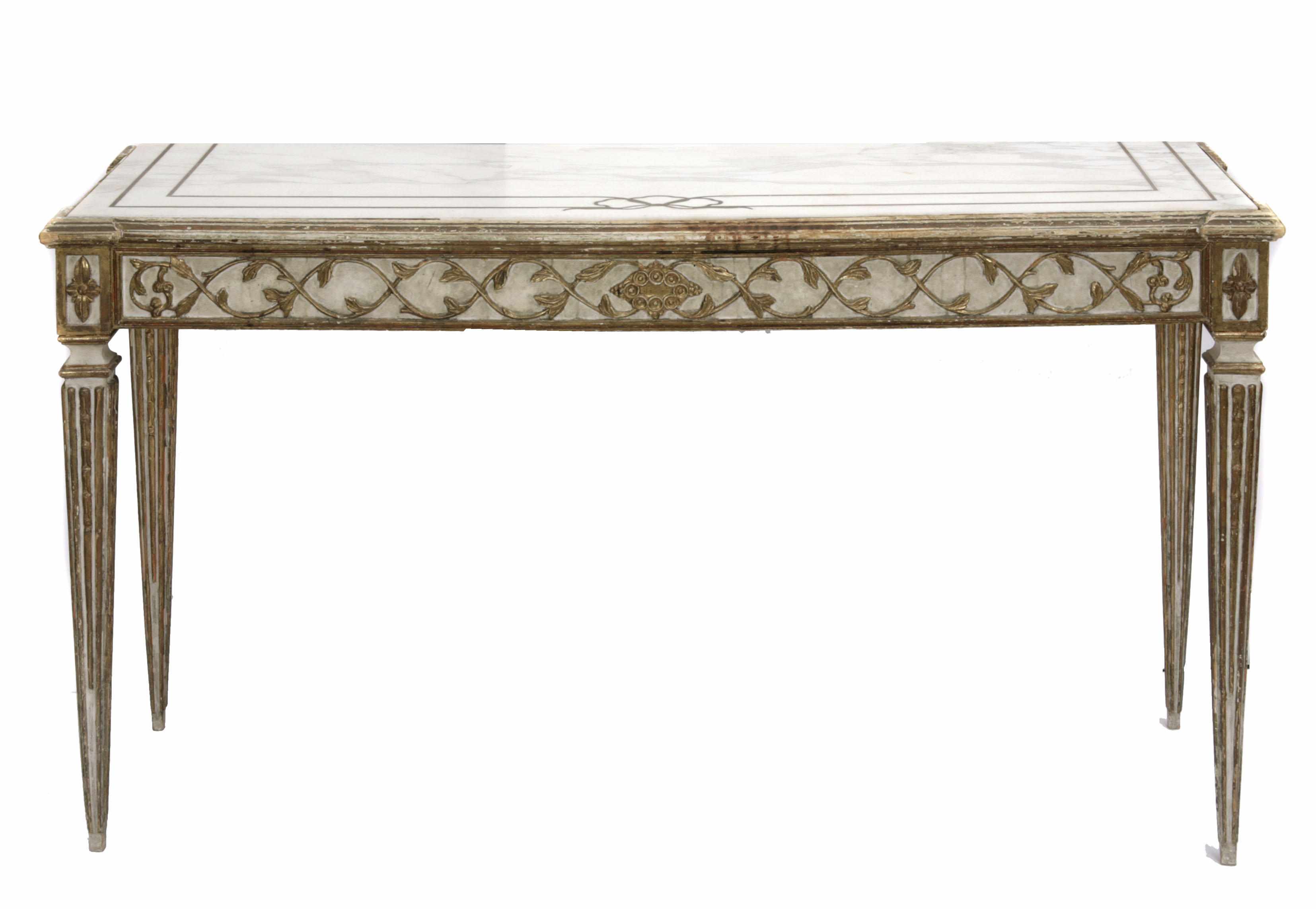 Appraisal: An Italian Neoclassical style paint decorated console table th centuryheight