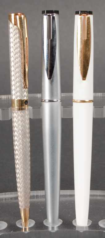 Appraisal: Two Waterman fountain pens and a silver-plated ballpoint pen Estimate