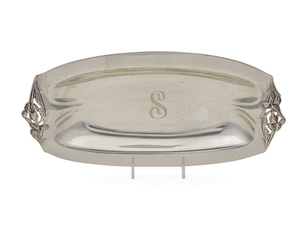 Appraisal: An American Silver Bread Tray Width inc An American Silver