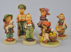 Appraisal: Six Goebel Hummel figures - 'which hand ' 'soldier boy'