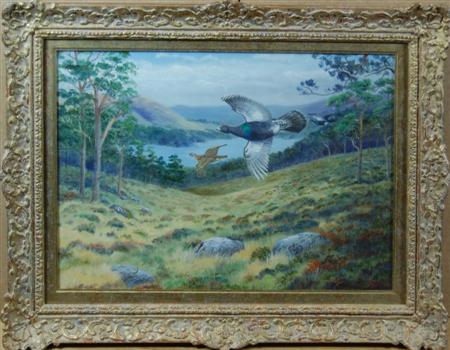 Appraisal: RICHARD ROBJENT BRITISH B CAPERCAILLIE GLEN AFFRIC Signed watercolour cm