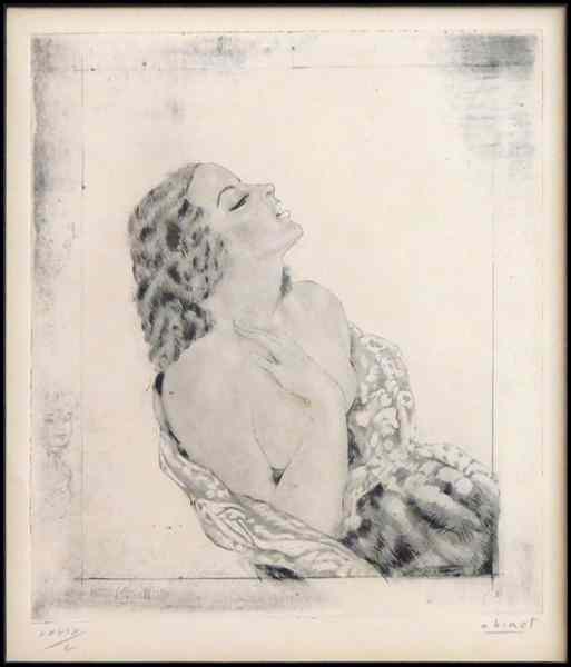 Appraisal: EDOUARD CHIMOT FRENCH - PORTRAIT DE JEUNE FILLE Etching on