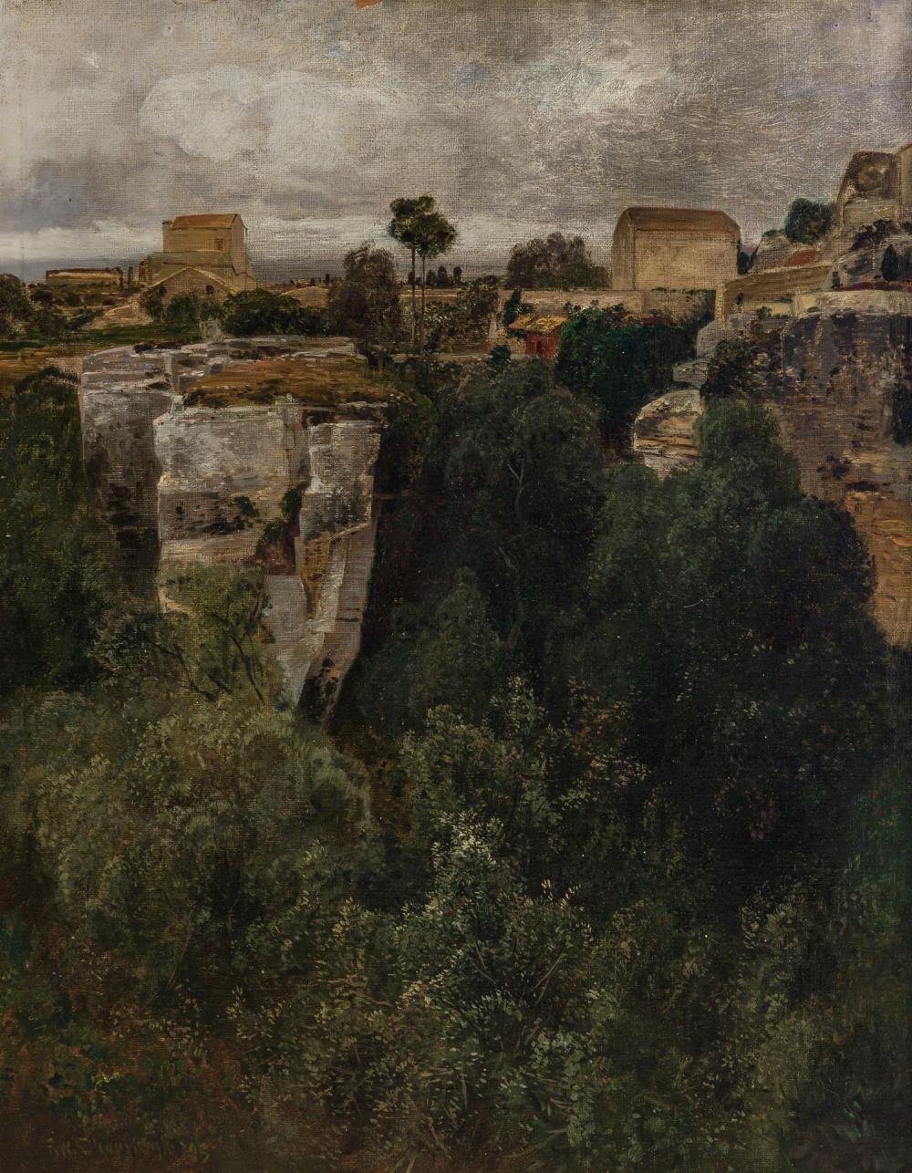 Appraisal: FRANK HENRY SHAPLEIGH American - The Quarry oil on canvasboard