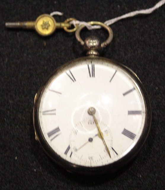 Appraisal: A SILVER POCKET WATCH by C Poynter number with fusee