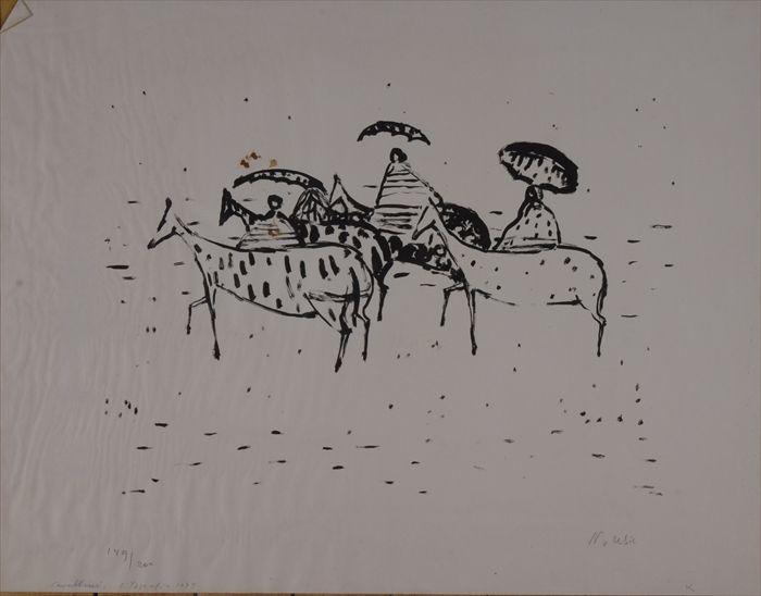 Appraisal: ZORAN MUSIC - CAVALINI Lithograph x in numbered signed in