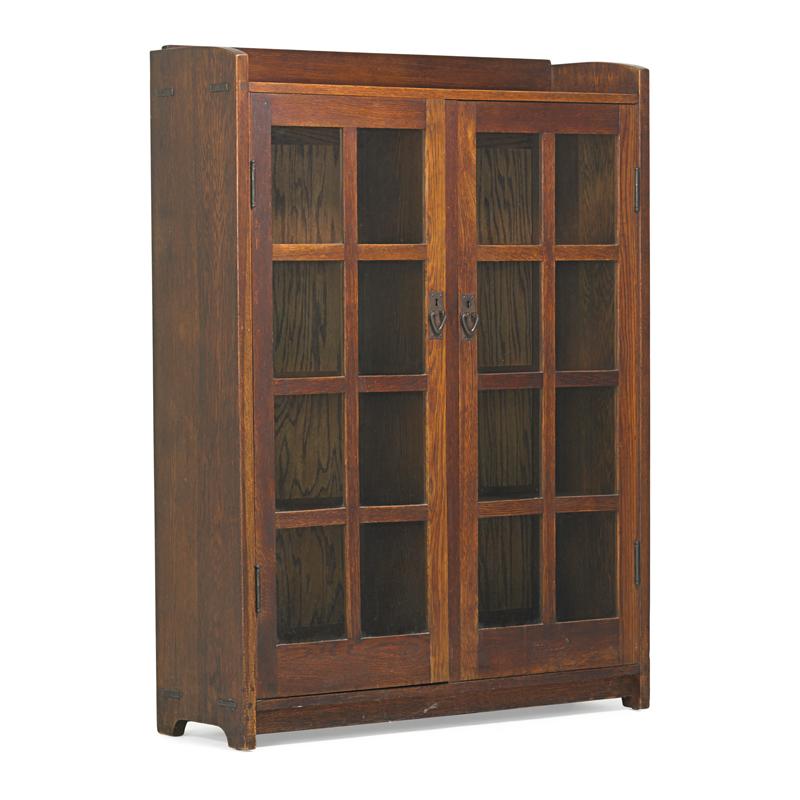 Appraisal: GUSTAV STICKLEY Double-door bookcase Condition Report Very good original finish