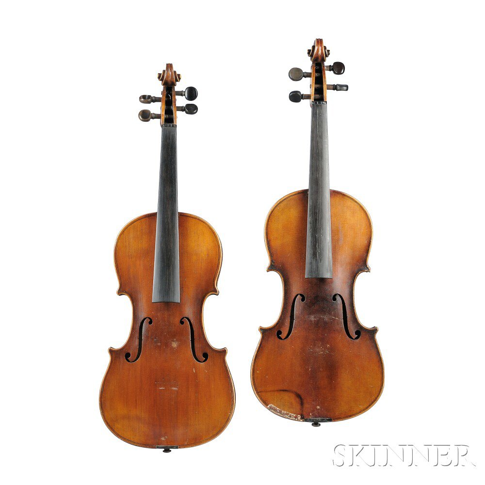 Appraisal: Two Modern German Violins both labeled ANTONIUS STRADIVARIUS both length