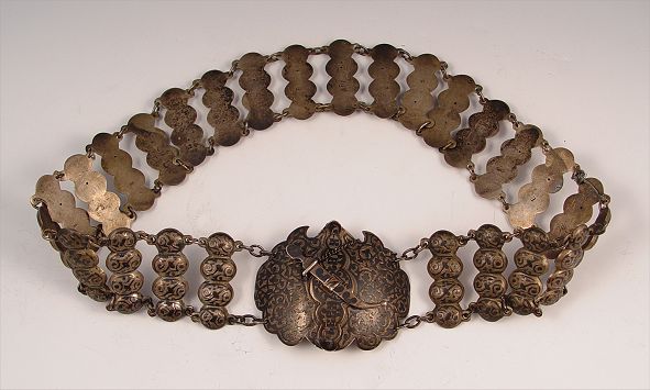 Appraisal: EARLY TH CENTURY KIEV RUSSIAN SILVER NIELLO BELT - Kiev