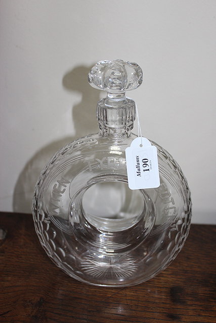 Appraisal: AN EARLY TH CENTURY CUT GLASS DECANTER the cut glass