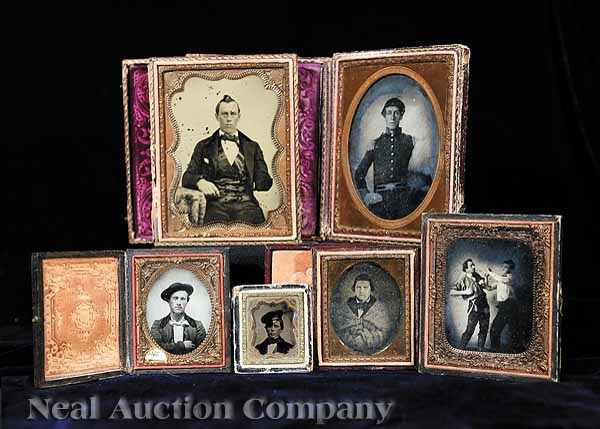 Appraisal: Cased Images a group of six ambrotypes consisting of a