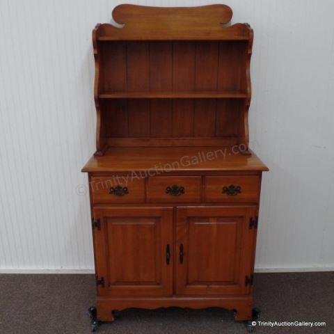 Appraisal: Vintage Hard Rock Maple China Hutch A very nice Mid