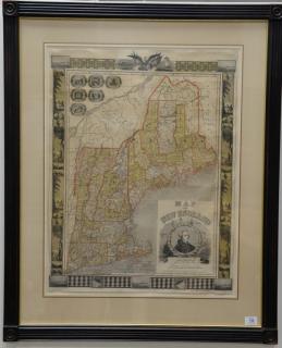 Appraisal: Colored engraving Map of New England Published by Ensign and