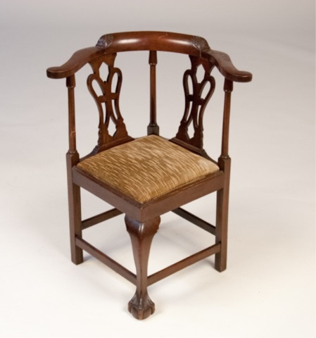 Appraisal: Chippendale Style Children's Corner Chair H