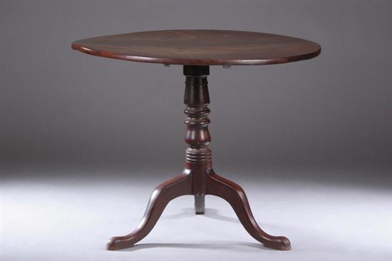 Appraisal: AMERICAN QUEEN ANNE WALNUT TILT-TOP TABLE th century Circular top